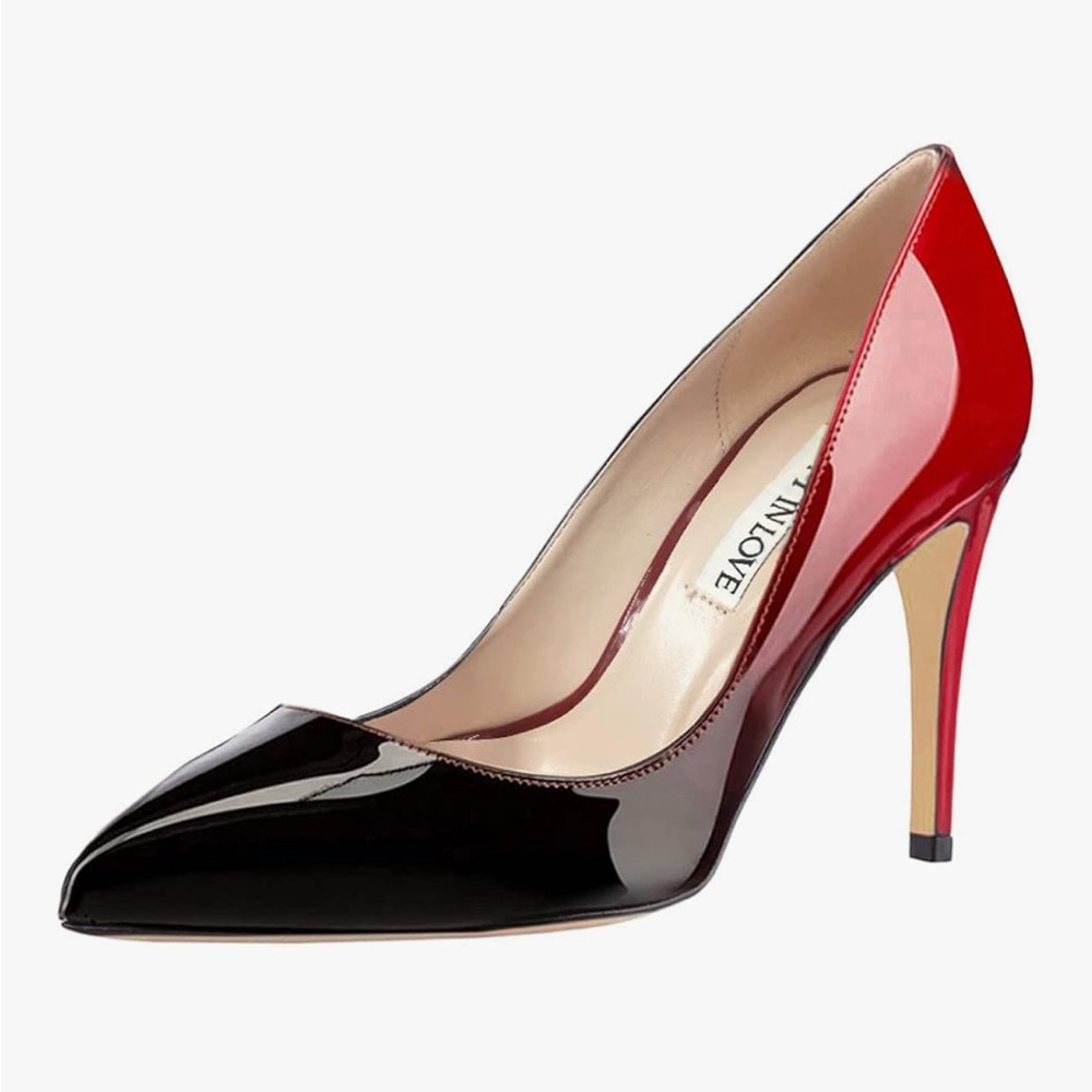 Vince Camuto Black and Red Patent Heels